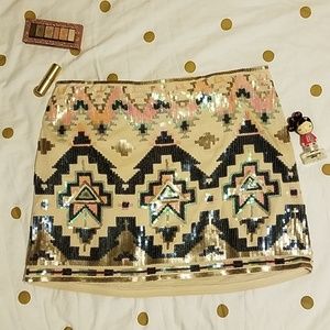 Aztec Vibes Sequence Party Skirt